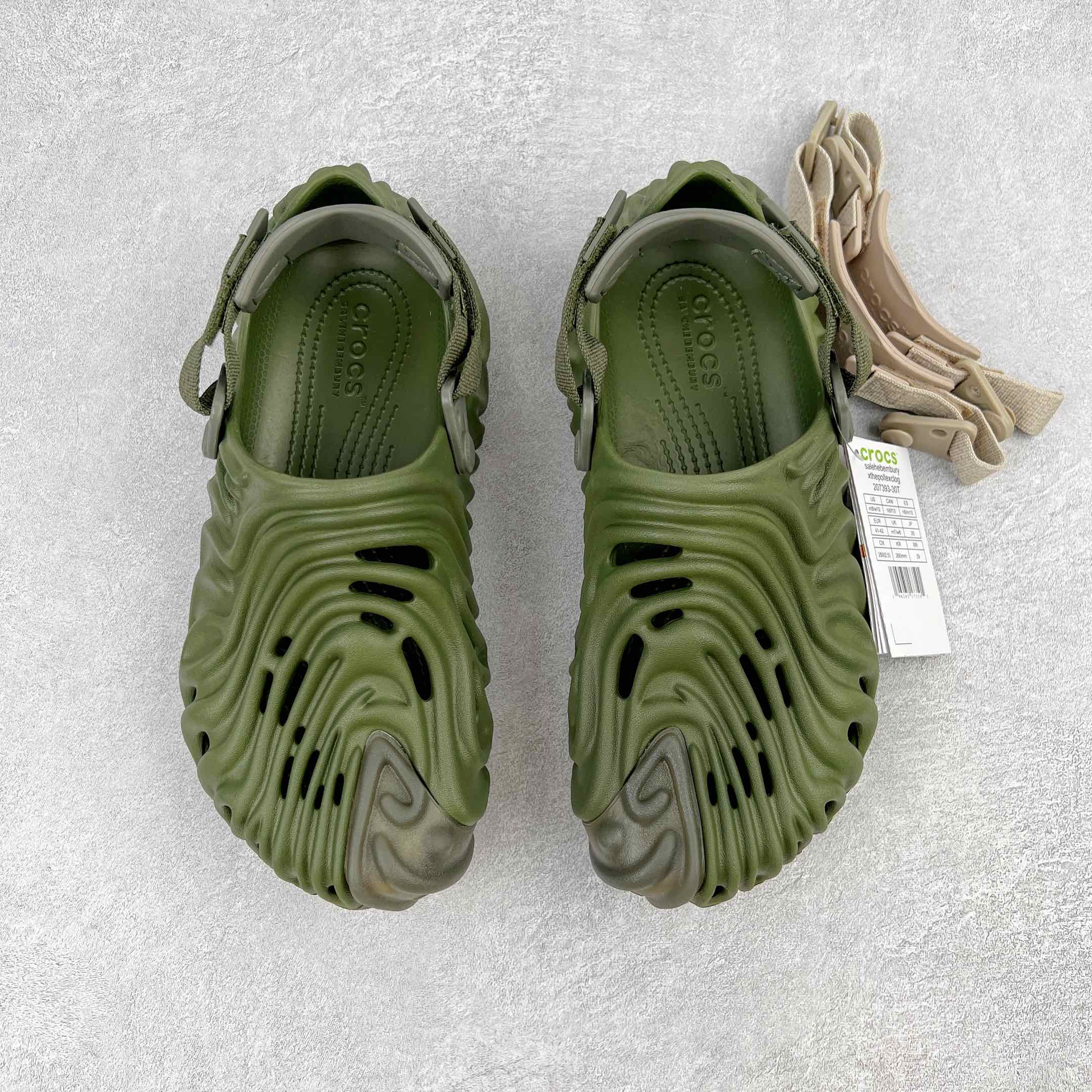 Salehe Bembury Crocs Pollex Clog Cucumber 军绿色 室内外 拖鞋 沙滩鞋  男女同款 207393-309