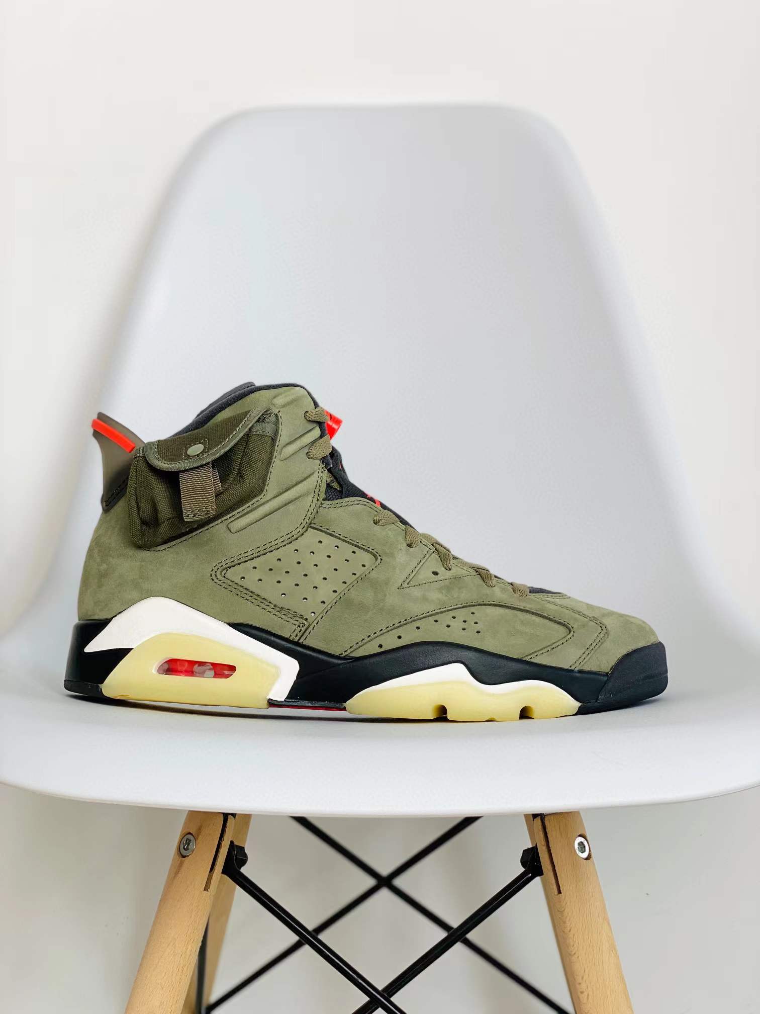 Travis Scott Air Jordan 6 AJ6  Medium Olive TS联名 橄榄绿 军绿 鬼脸 口袋 高筒 男鞋 休闲鞋 板鞋 篮球鞋 CN1084-200