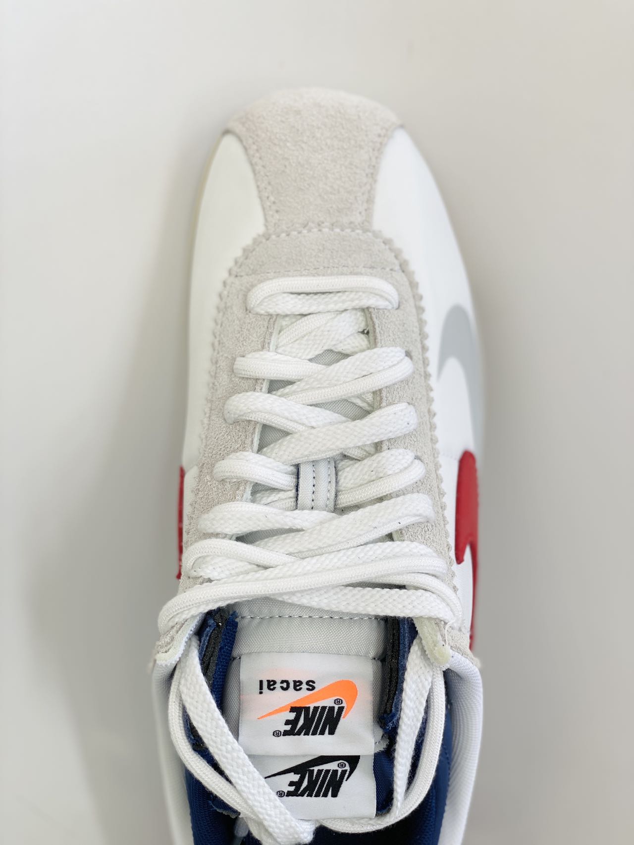 Sacai x Cortez 4.0 白红蓝 解构 低筒 复古休闲鞋 跑步鞋 板鞋 男鞋 女鞋 DQ0581-100