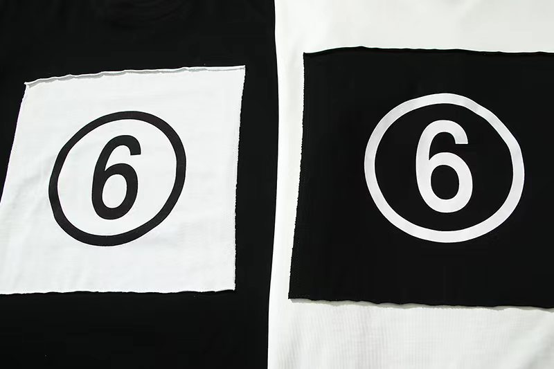 Maison Margiela 马吉拉 胸前数字6 短袖 黑色 白色 T 恤 圆领 套头 夏季 男女同款 