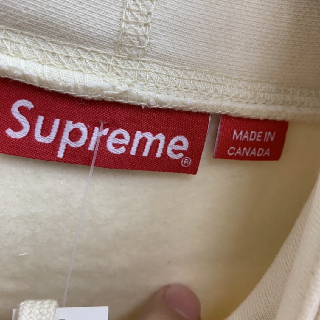 Supreme Week 15 Cross Box Logo Hooded Sweatshirt Logo 刺绣徽标 米色 连帽卫衣 加绒加厚 宽松 男女同款 SUP-FW20-335