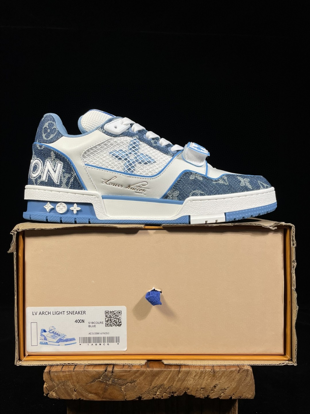 Louis Vuitton 路易威登 Trainer 魔术贴 蓝白 低筒 休闲鞋 板鞋 男鞋 女鞋 1A9ZI6