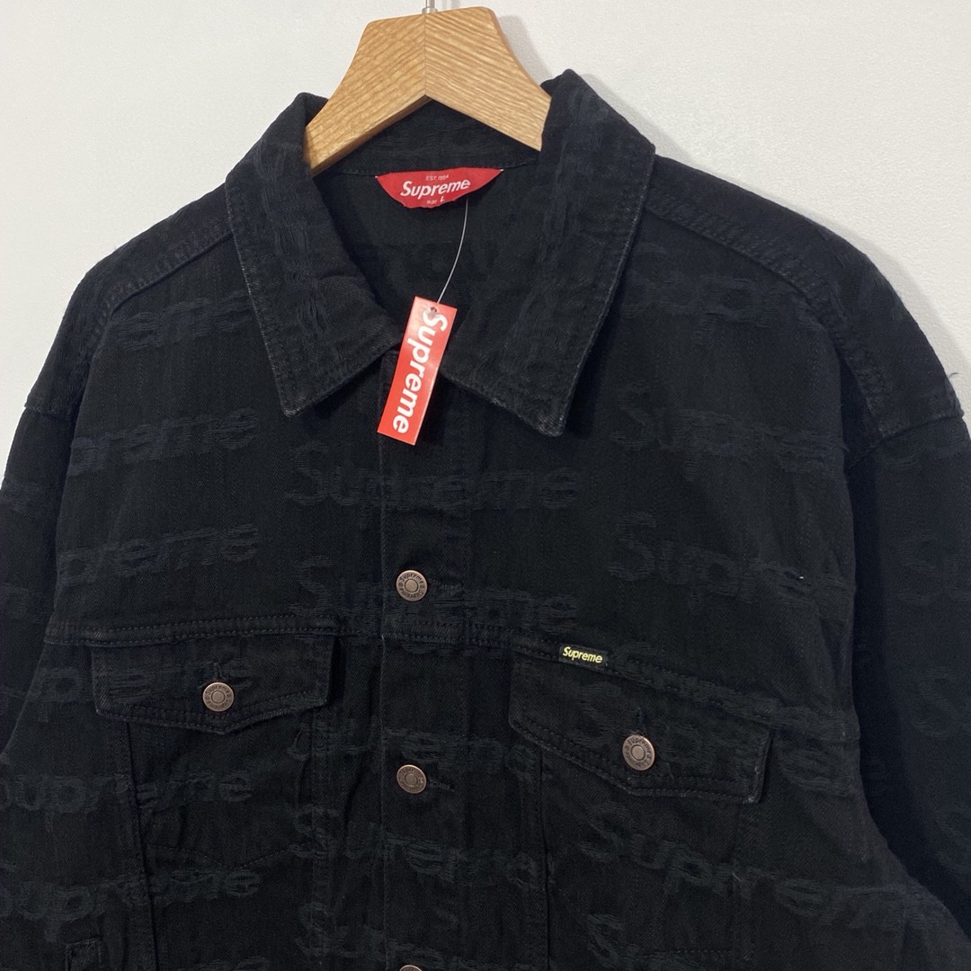 Supreme Week 10 Frayed Logos Denim Trucker Jacket 破坏徽标满印 Logo 蓝色 牛仔外套 