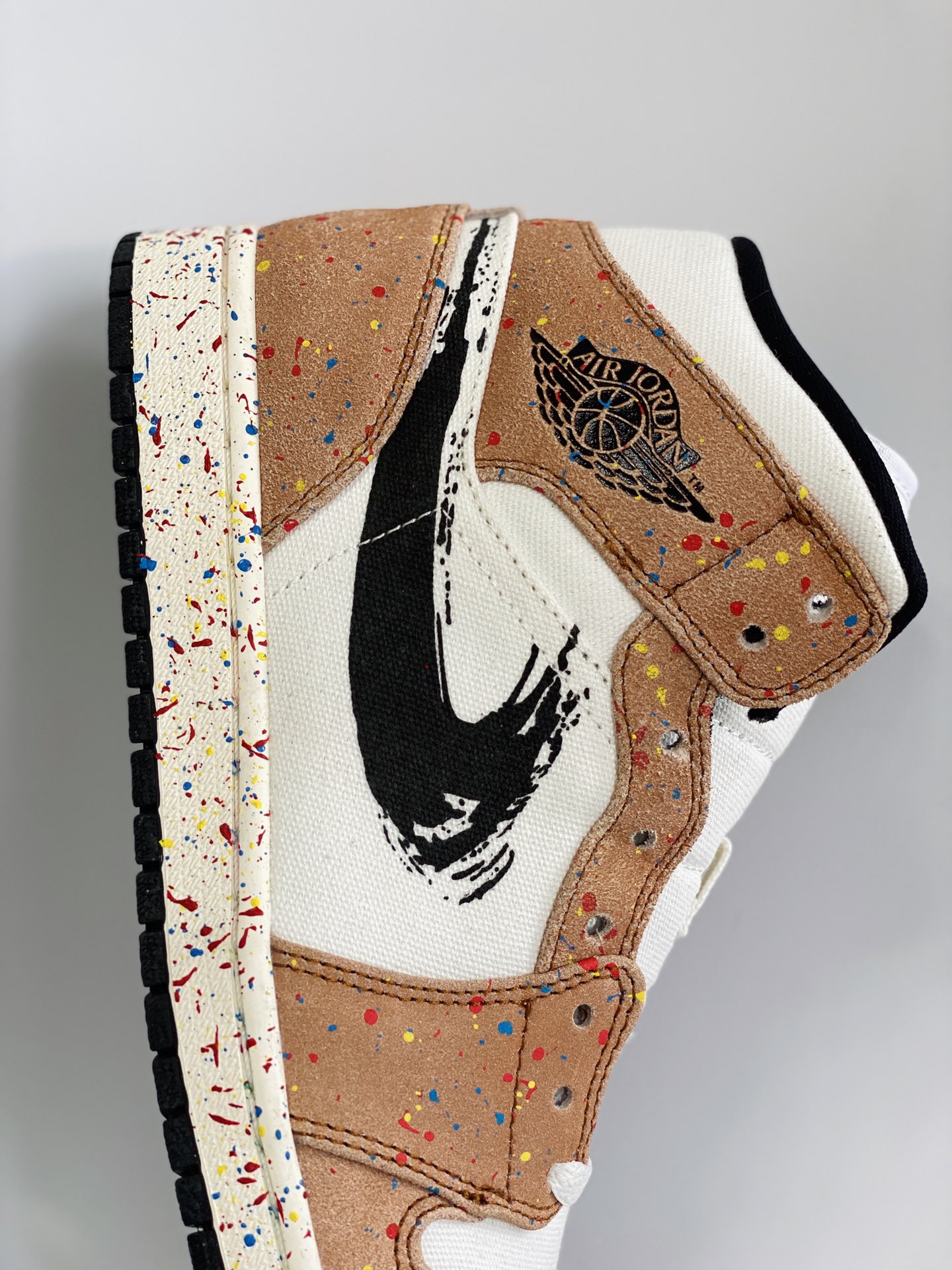 Air Jordan 1 Mid AJ1 Splatter 水彩潑墨 休闲鞋 女鞋 男鞋 情侣鞋 板鞋  DA8005-100