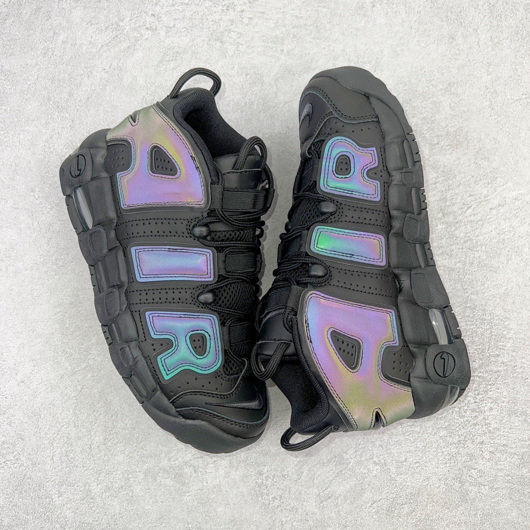 新版 Nike Air More Uptempo 皮蓬 全黑 3M反光 低筒 篮球鞋 男鞋 女鞋 922845-001
