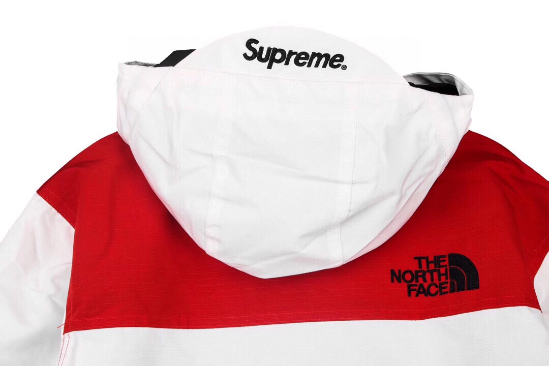 Supreme The North Face 18Fw Expedition   Jacket  聯名款 紅色 拼接 连帽冲锋衣 夾克 防水 防風 外套 男款 女款 SUP-FW18-1015