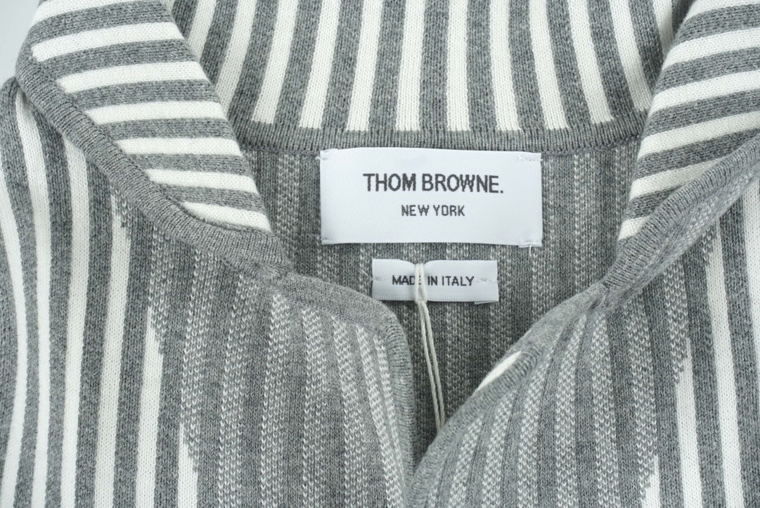 Thom Browne 22FW 条纹西装外套 灰色 长袖 秋冬款 男女同款 