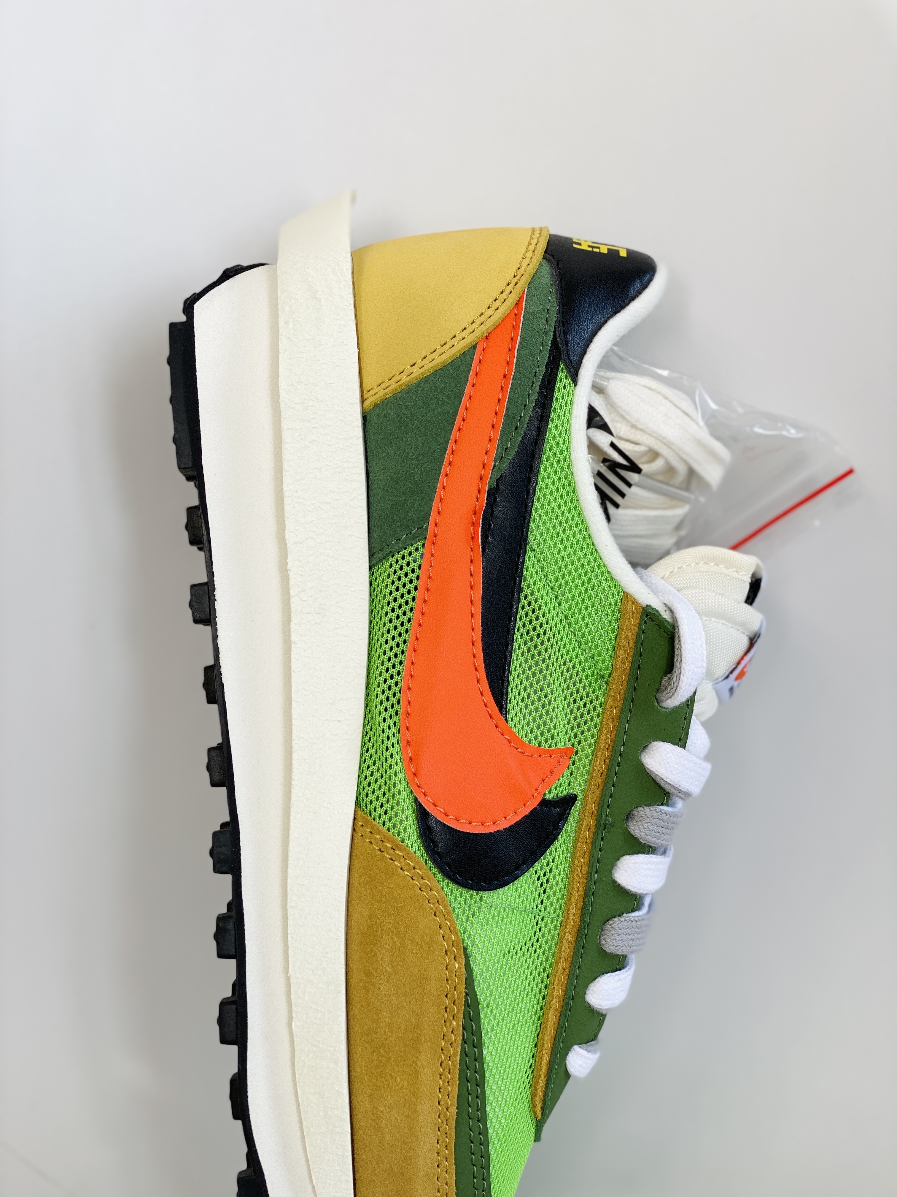 Sacai  LVD Waffle 黃綠 低筒 双勾 华夫 复古时鞋 休闲鞋 透气网面 运动鞋 男鞋厚底 女鞋增高BV0073-300