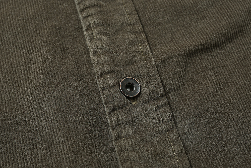 MADNESS 日系 加厚灯芯绒  灰色 衬衫 外套 长袖 秋冬季 休闲 男女同款