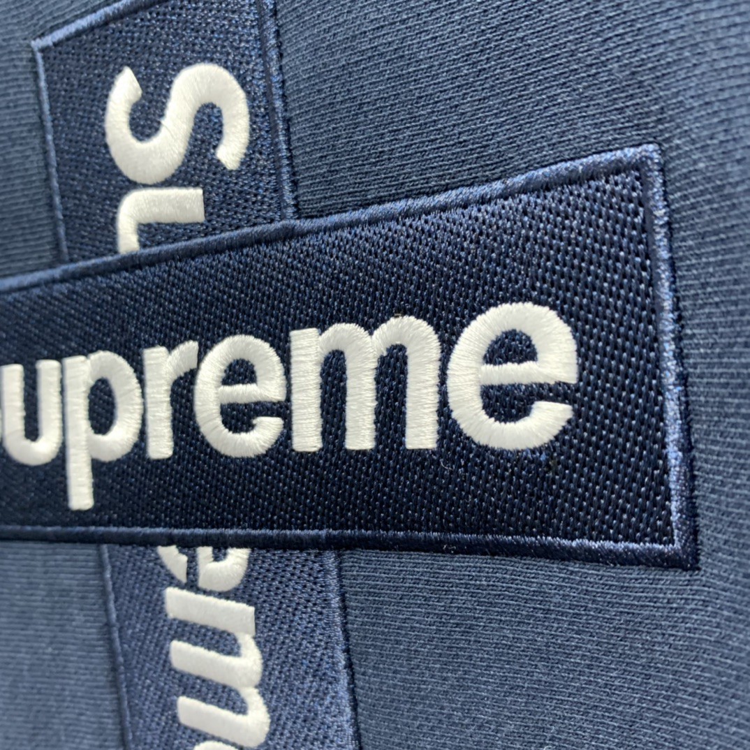 Supreme Week 15 Cross Box Logo Hooded Sweatshirt Logo 刺绣徽标 深蓝色 连帽卫衣 加绒加厚 宽松 男女同款 SUP-FW20-335