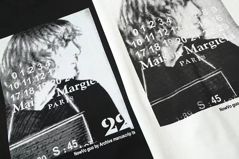 Maison Margiela 马吉拉 人像印花 短袖 黑色 白色 T 恤 圆领 套头 夏季 男女同款 