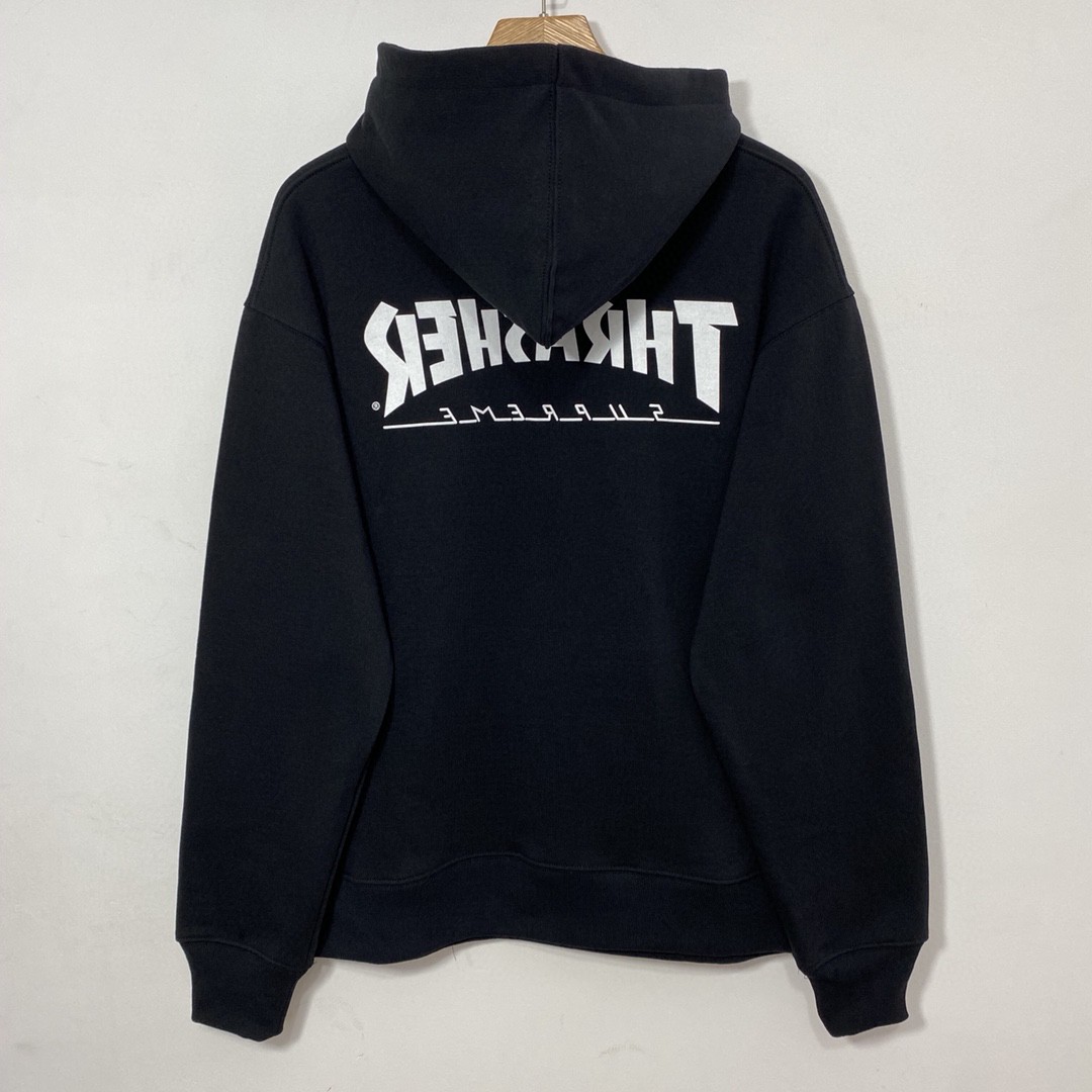 Supreme Week 5 Thrasher 联名款 Hooded Sweatshirt  黑色 蓝色 滑板连帽卫衣 加绒 套头 宽松 男女同款 SUP-FW21-203
