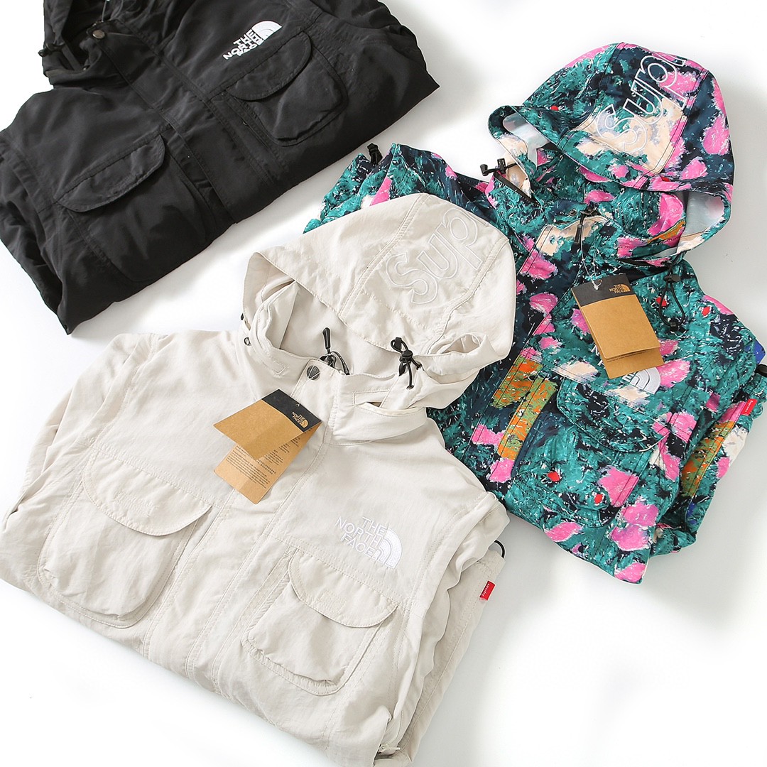 Supreme SS22 Week 16 THE NORTH FACE 联名款 Trekking Convertible Jacket 可拆卸夹克 花色 黑色 白色 连帽外套 风衣 秋冬款 男女同款 SUP-SS22-879