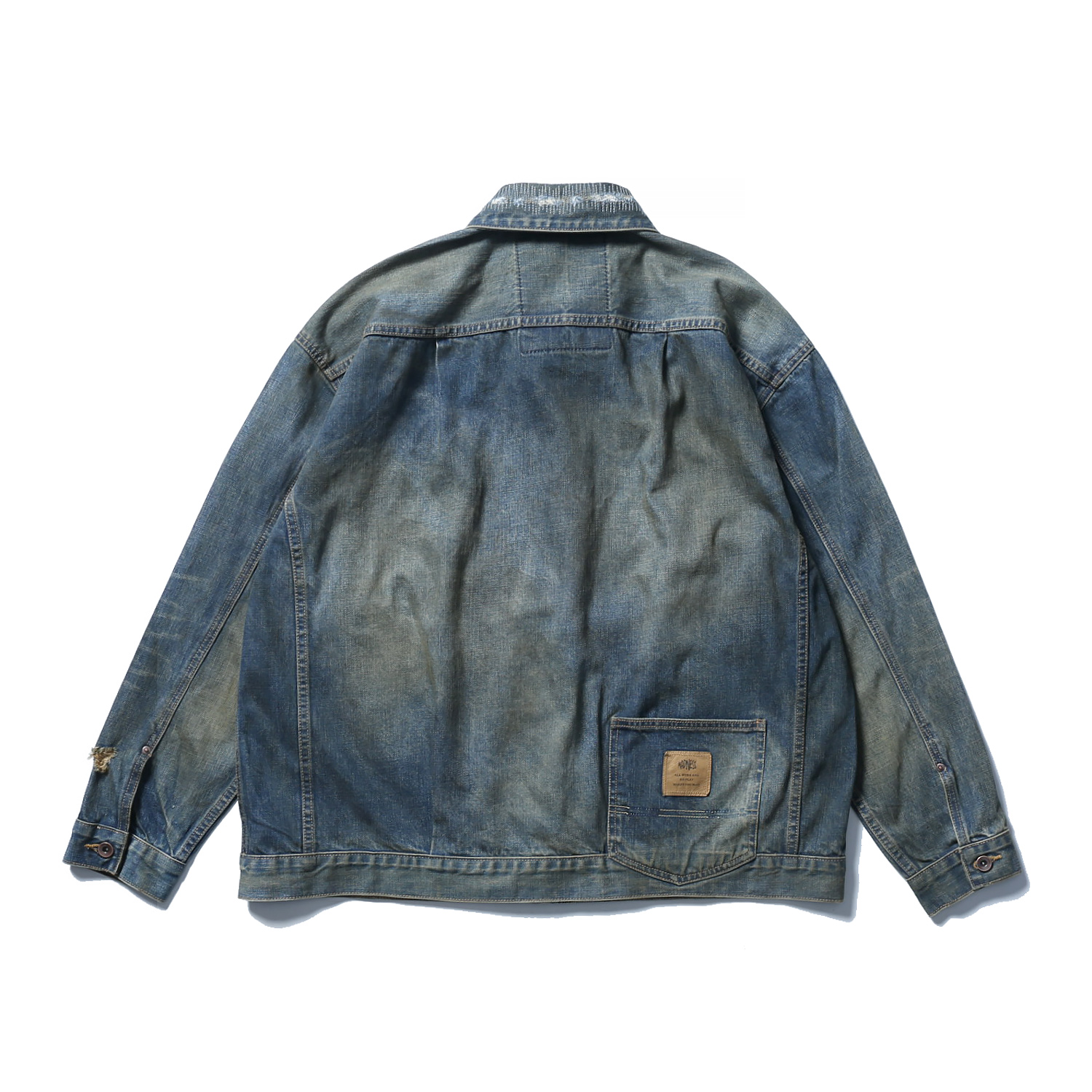 MADNESS JACKET 牛仔外套 蓝色 领口破坏水洗 日系 外套长袖 秋冬季 休闲 男女同款