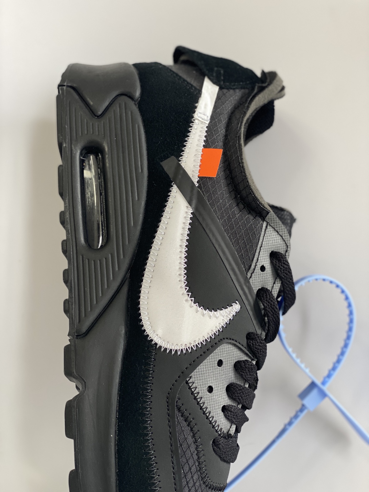 OFF-WHITE Air Max 90 THE TEN 黑色 联名 低筒 气垫缓震复古 跑鞋 休闲鞋 板鞋 男鞋 女鞋 AA7293-001