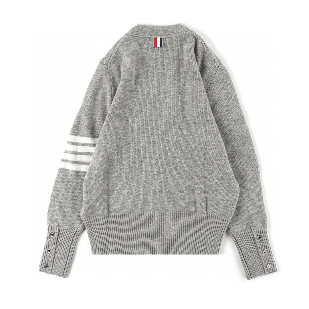Thom Browne 21FW 四条纹单排扣羊毛衫 灰色 针织衫 开衫 毛衣 外套 长袖 男女同款 