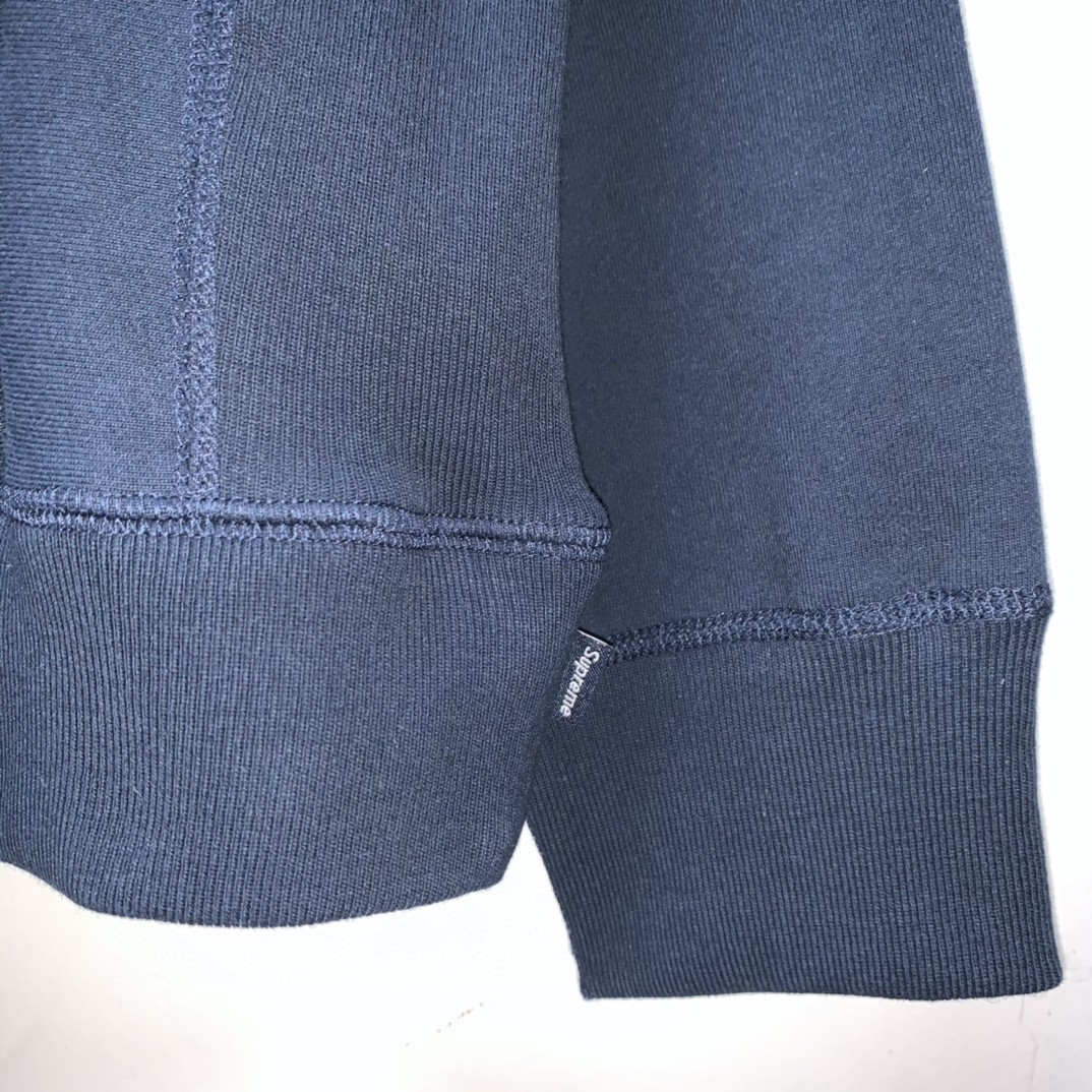 Supreme Week 15 Cross Box Logo Hooded Sweatshirt Logo 刺绣徽标 深蓝色 连帽卫衣 加绒加厚 宽松 男女同款 SUP-FW20-335