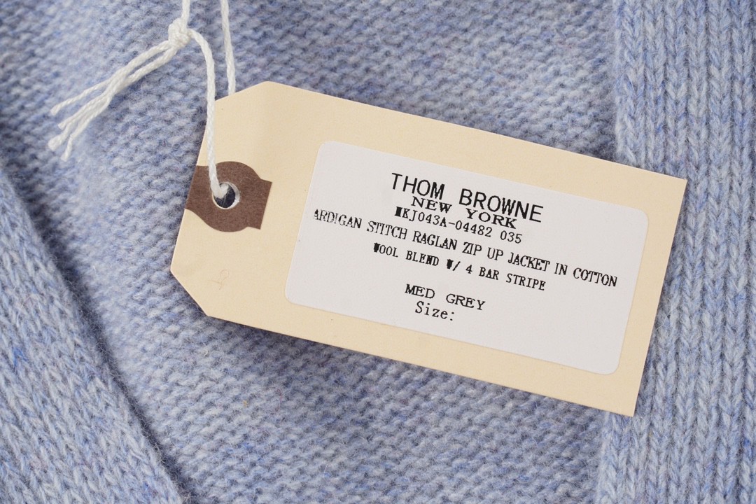 Thom Browne 21FW 四条纹单排扣羊毛衫 浅紫色 针织衫 开衫 毛衣 外套 长袖 男女同款 