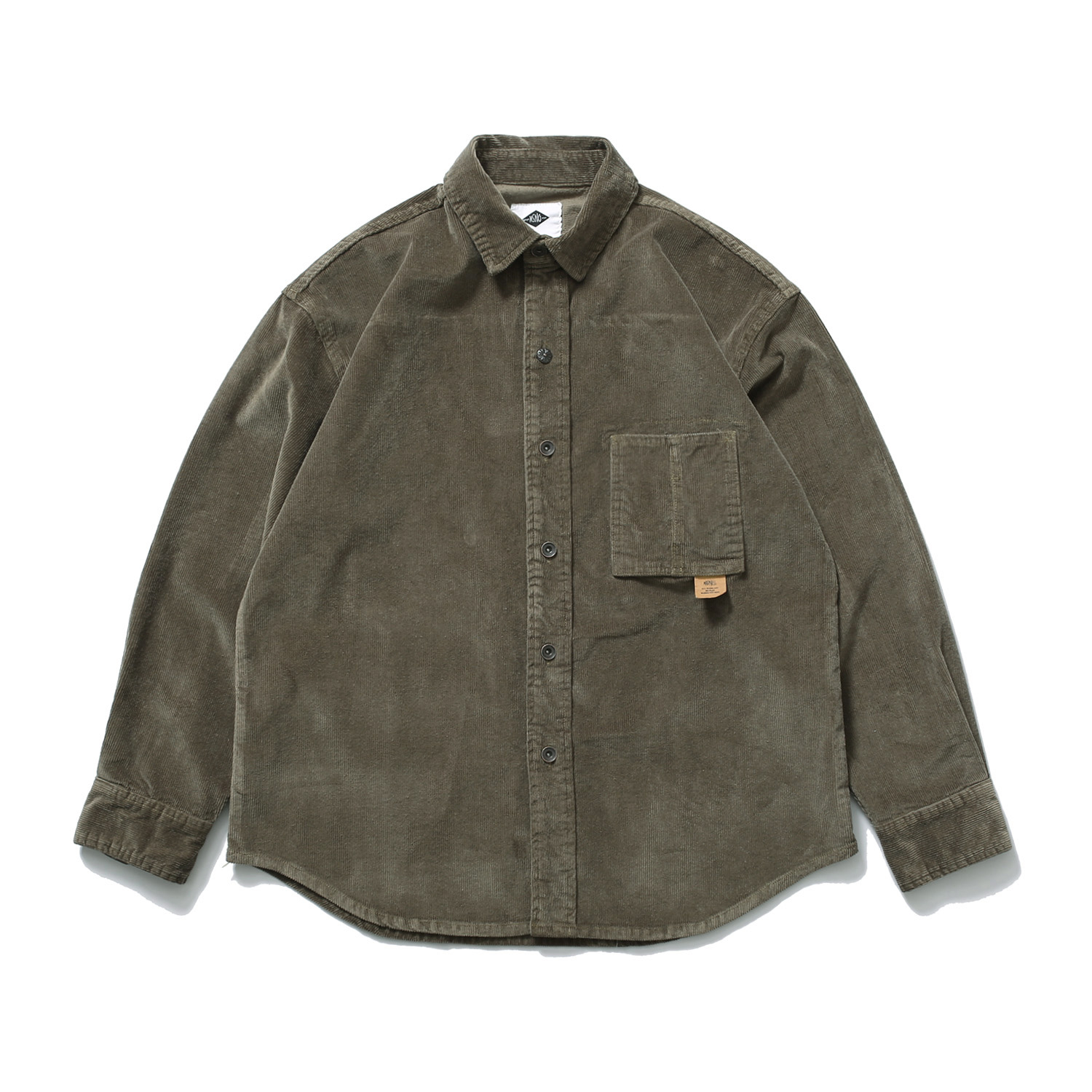 MADNESS 日系 加厚灯芯绒  灰色 衬衫 外套 长袖 秋冬季 休闲 男女同款