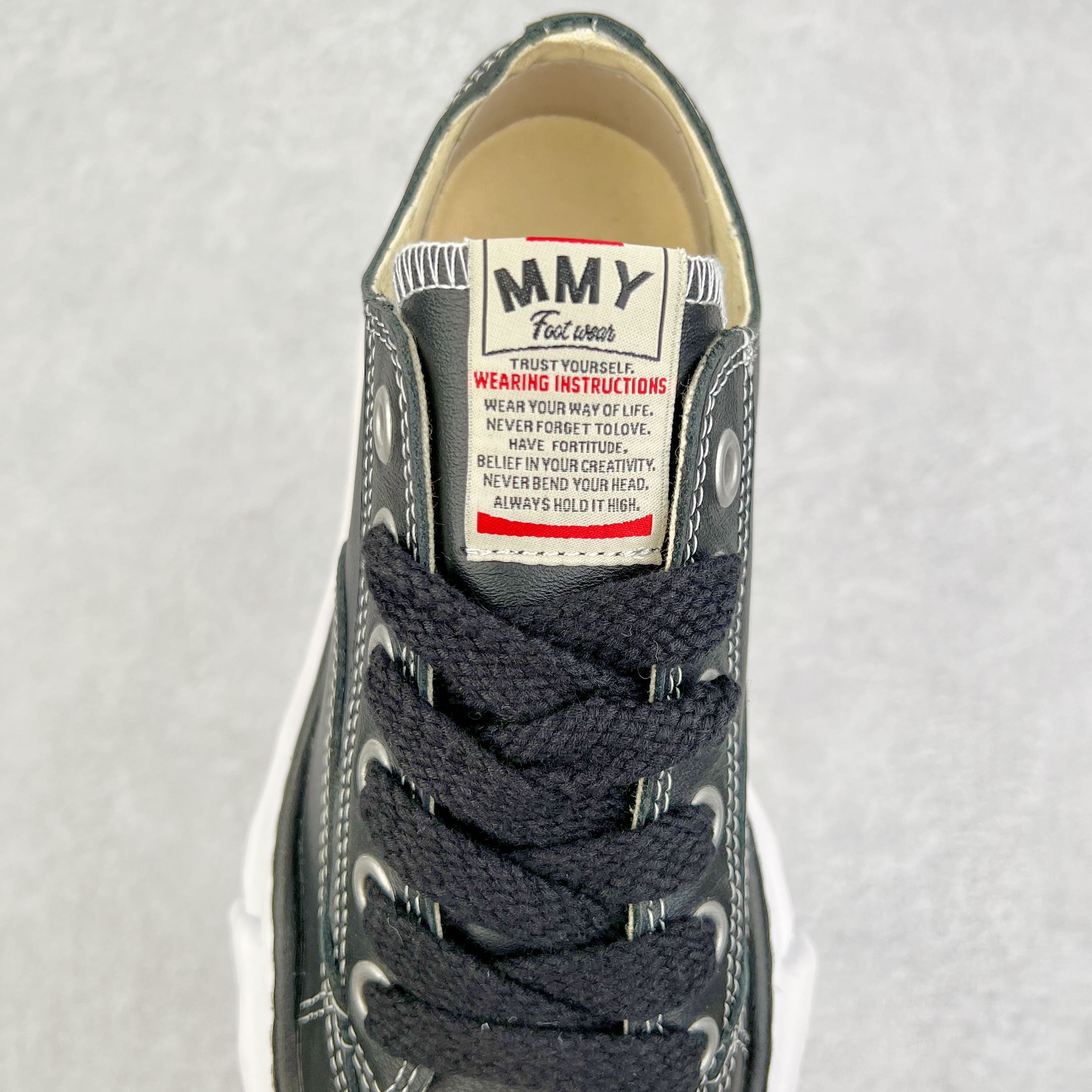 MIHARA YASUHIRO Original MMY 三原康裕 黑色 皮面 低筒 溶胶鞋 帆布鞋 板鞋 休闲鞋 增高鞋 男鞋 女鞋 