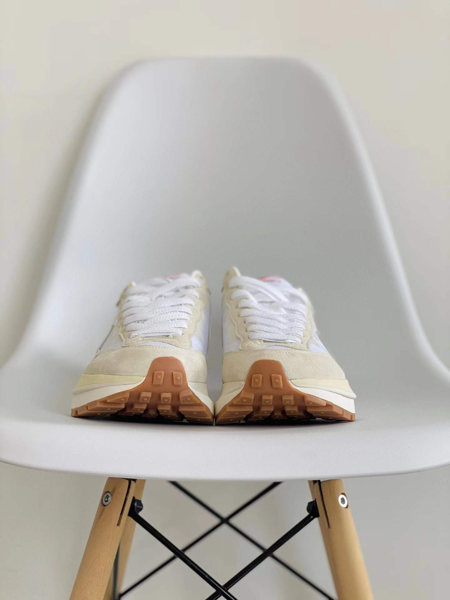 Sacai 3.0 VaporWaffle WHite and Gum 米白 百生胶 低筒 华夫鞋 增高男女鞋 结构解构鞋 复古休闲鞋  DD1875-100