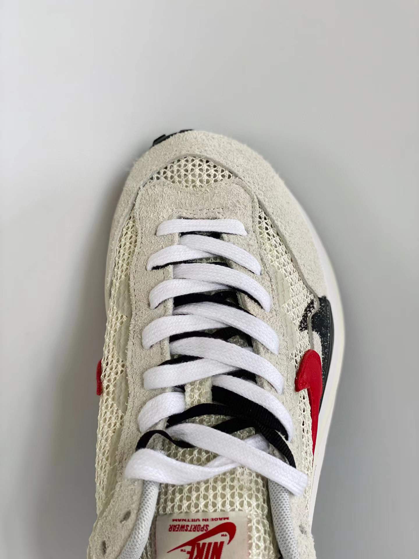 Sacai 3.0 VaporWaffle Royal Fuchsia 白红 低筒 华夫鞋 增高男女鞋 结构解构鞋 复古休闲鞋  CV1363-100