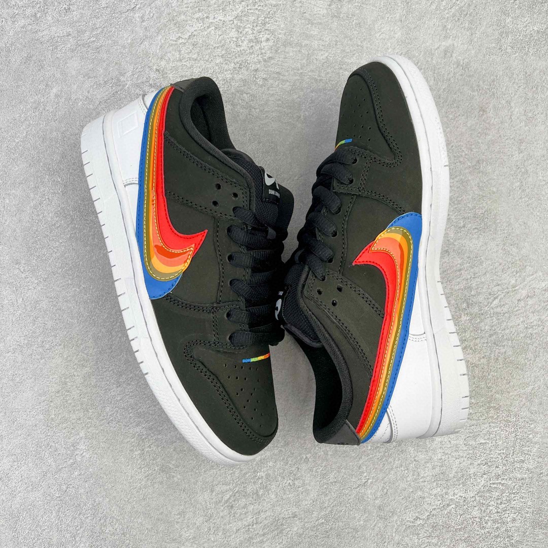  Polaroid x SB Dunk Low Pro QS Beyond the Rainbow 宝丽来联名 黑彩虹 黑白 低筒 板鞋 休闲鞋 男鞋 女鞋 DH7722-001
