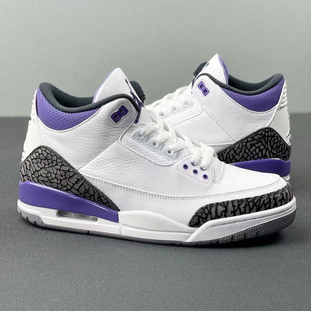 Air Jordan 3 Retro Dark Iris  AJ3 白紫 低筒 休闲鞋 篮球鞋 板鞋 男鞋 CT8532-105