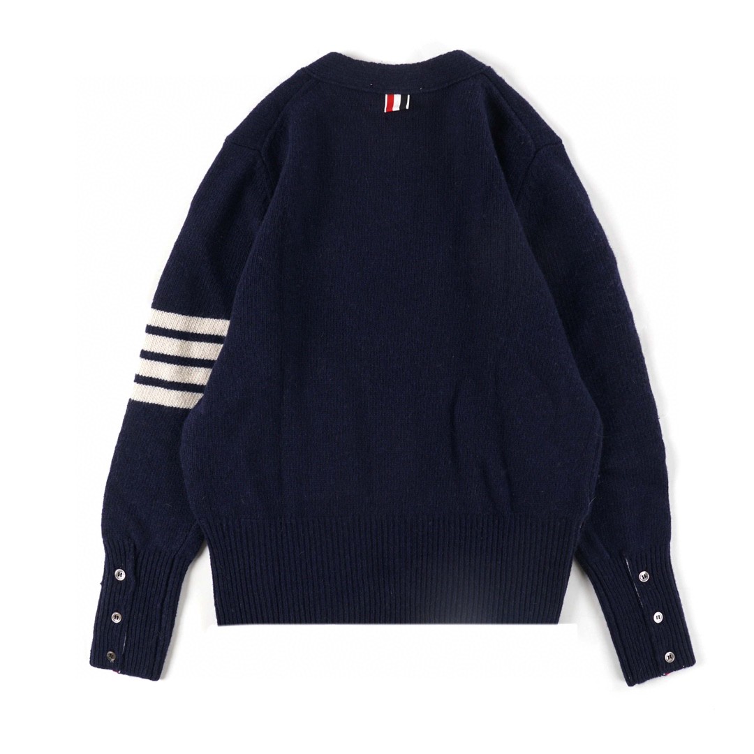 Thom Browne 21FW 四条纹单排扣羊毛衫 藏青色 针织衫 开衫 毛衣 外套 长袖 男女同款 