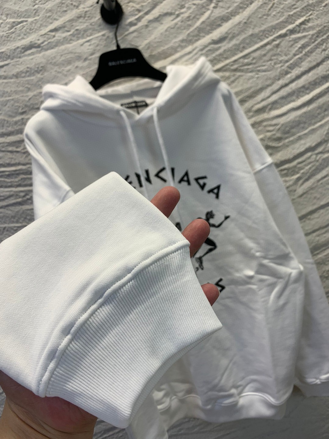 Balenciaga SS21 马拉松运动员 印花 白色 连帽卫衣 套头卫衣 长袖 秋冬 男女同款 641529TJVI71070