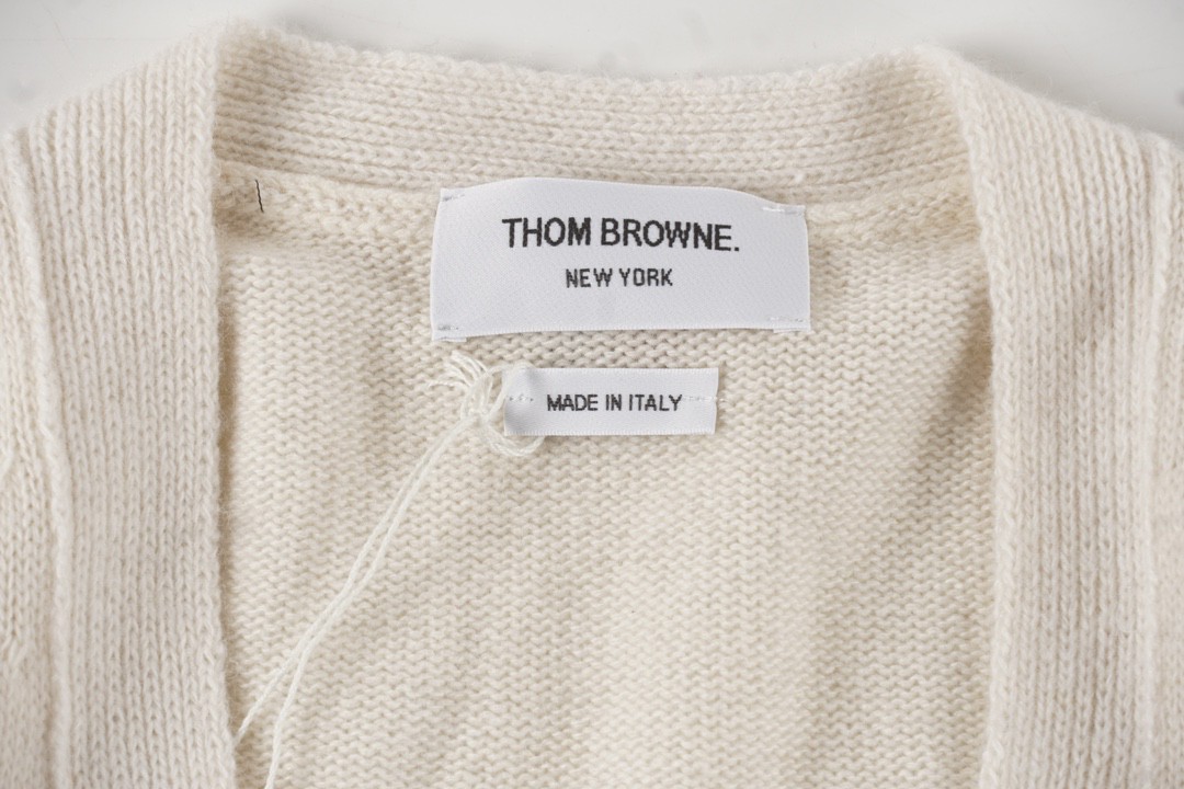 Thom Browne 21FW 四条纹单排扣羊毛衫米白色 针织衫 开衫 毛衣 外套 长袖 男女同款 