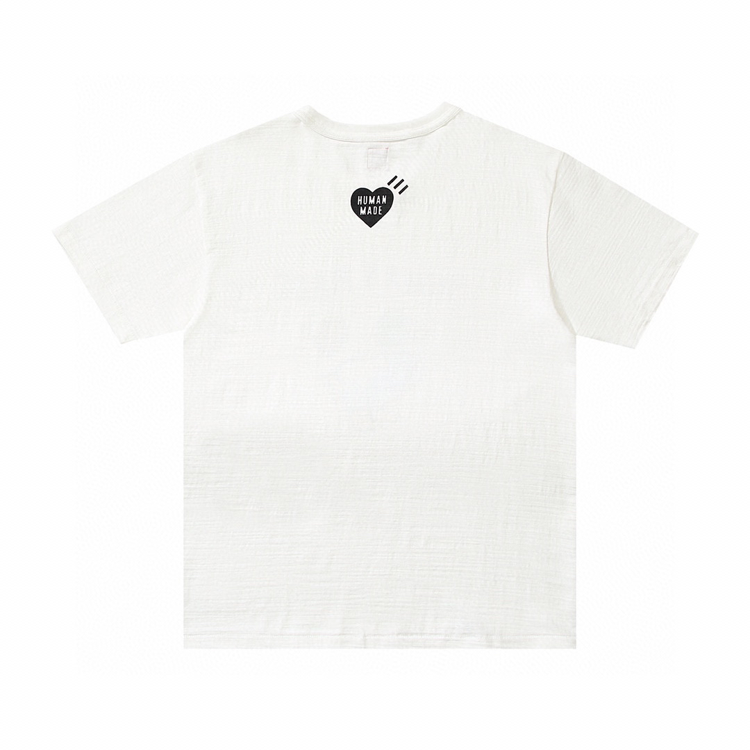 HUMAN MADE FW21 白色 牛仔背带裤 鸭子爱心 印花短袖T恤 男女同款