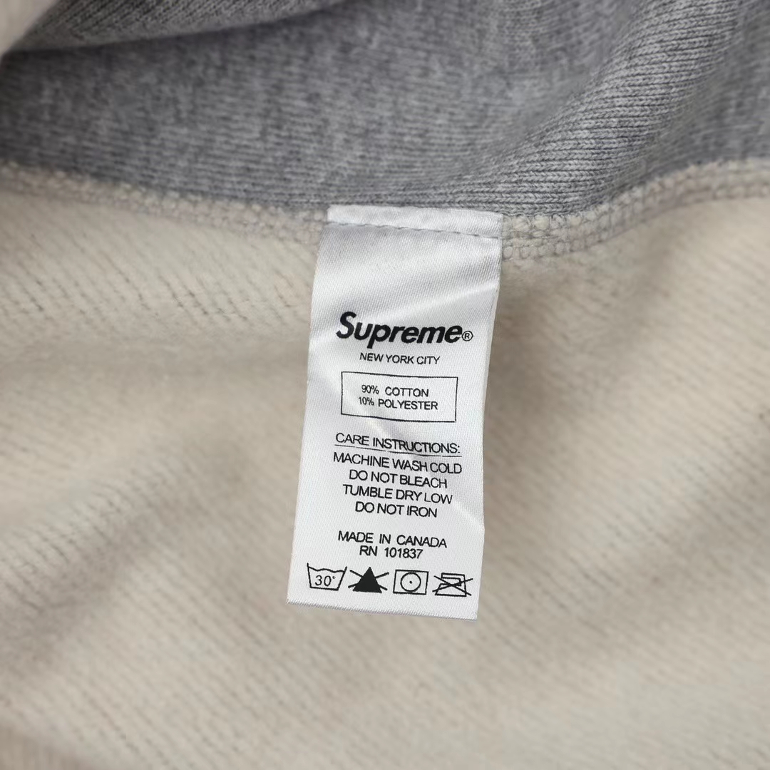 Supreme 19FW Bandana Box Logo Hooded 灰色 腰果花刺绣 长袖 保暖 加绒 卫衣男女同款 SUP-FW19-10830