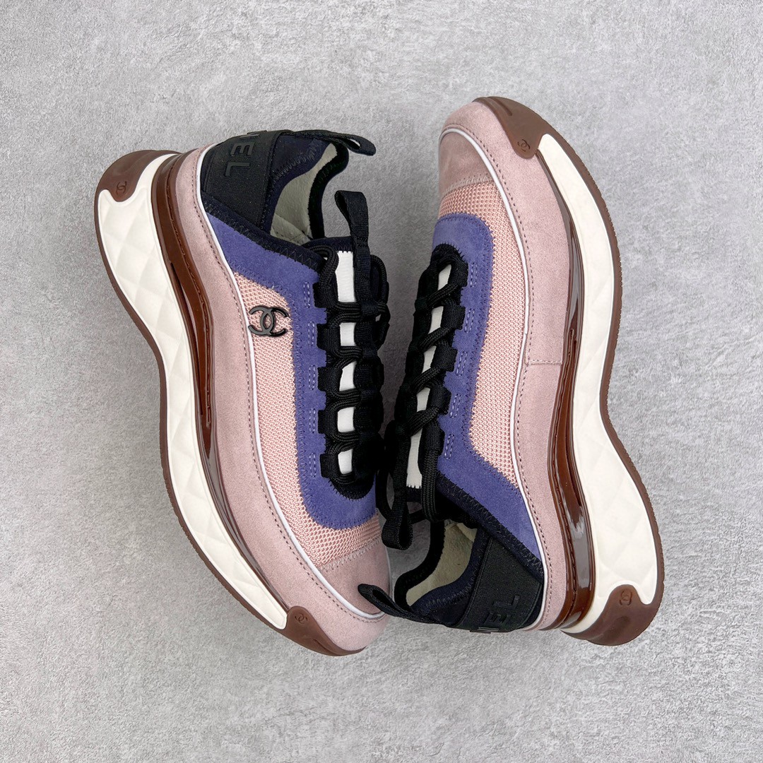 CHANEL 香奈儿 淡粉色 绒面 小牛皮 低筒 运动鞋 休闲鞋 跑步鞋 女鞋