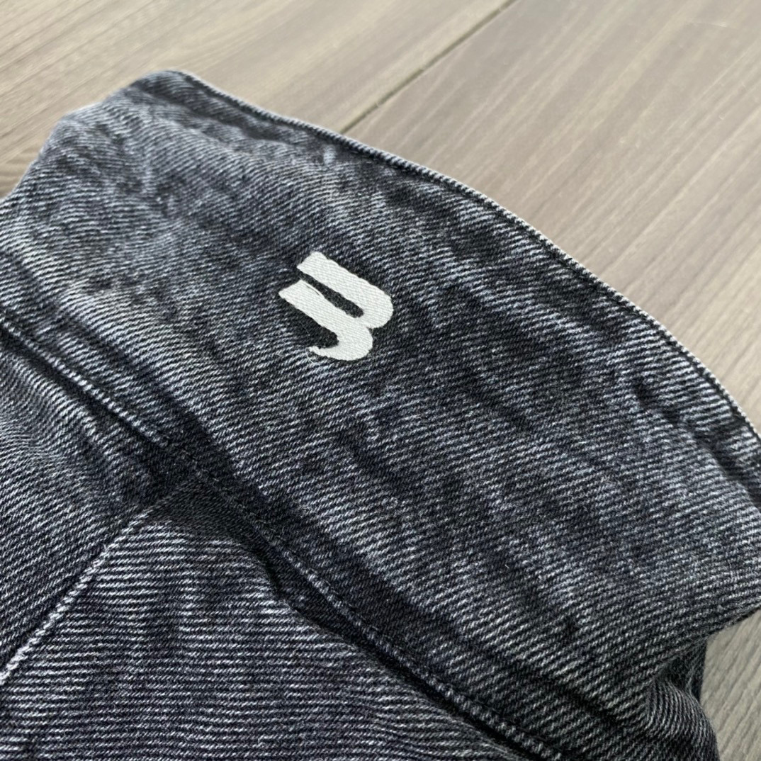 BALENCIAGA FW22 黑色 拼色立領 牛仔夾克 外套 長袖  秋冬保暖 男款 女款 