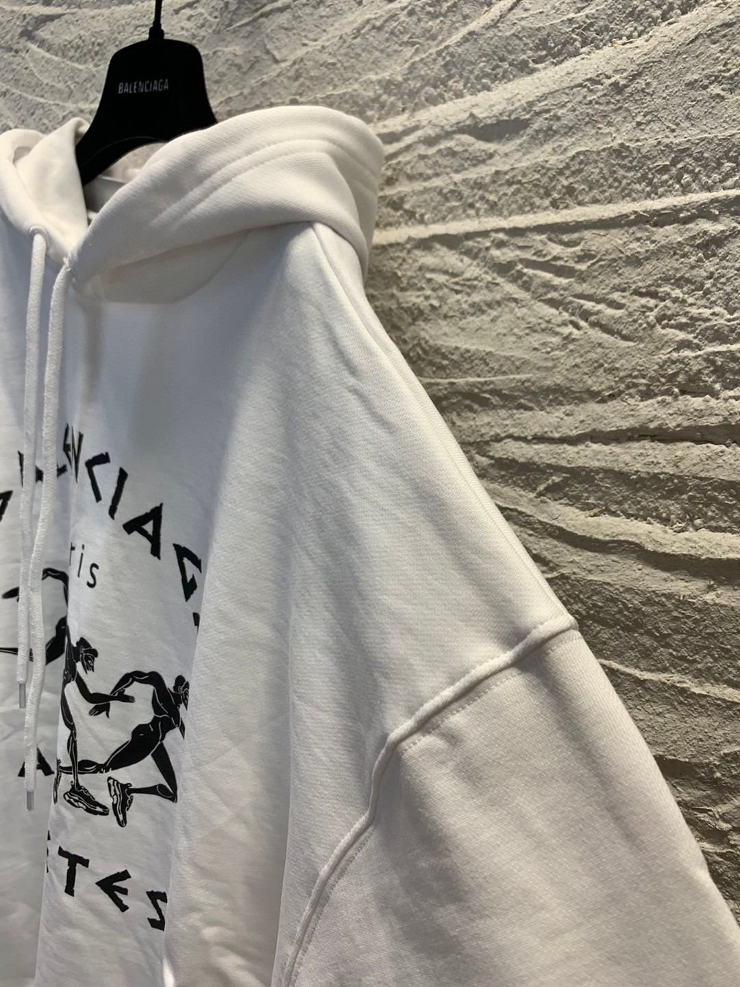 Balenciaga SS21 马拉松运动员 印花 白色 连帽卫衣 套头卫衣 长袖 秋冬 男女同款 641529TJVI71070