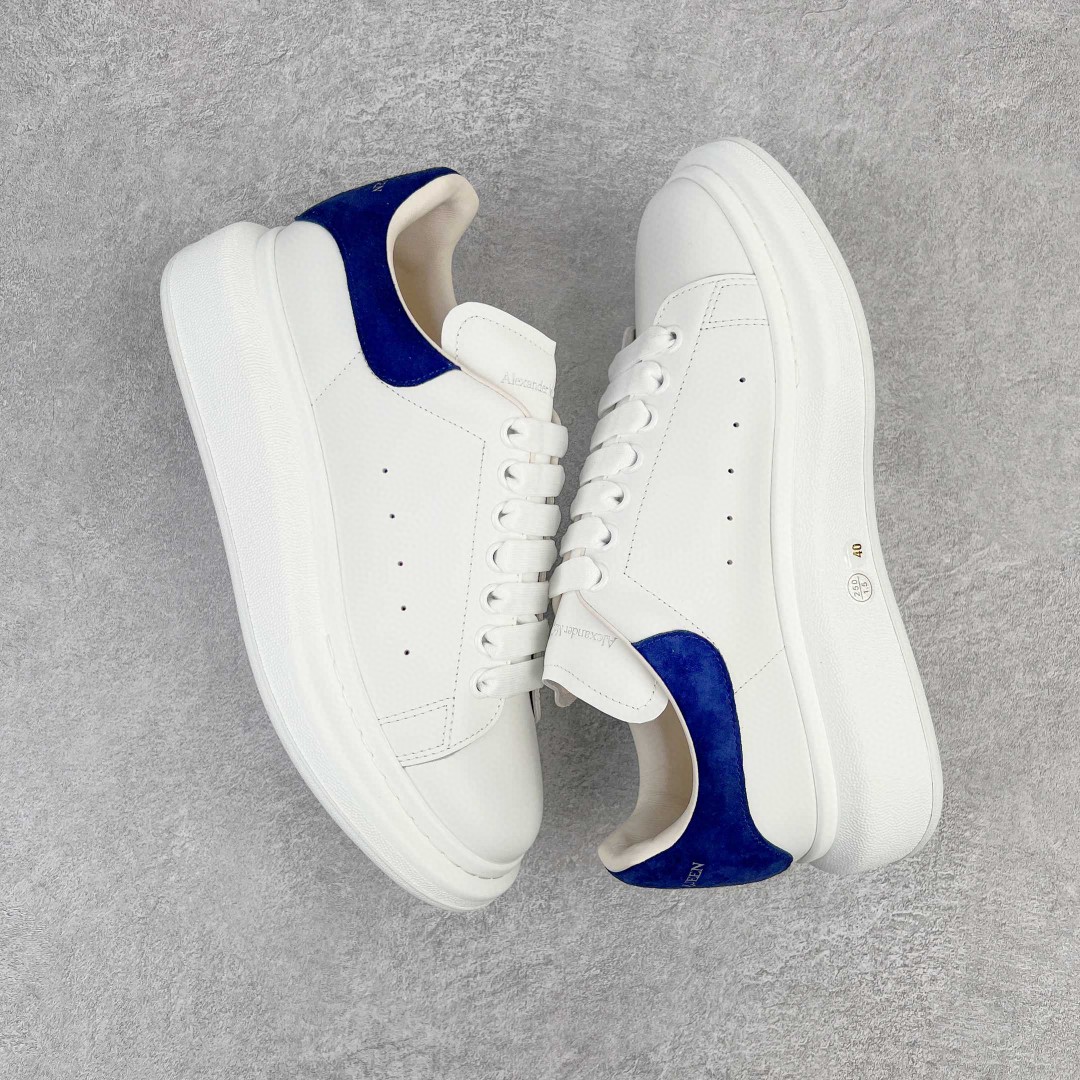 Alexander McQueen 麦昆 白色 蓝尾 绒面 低筒 板鞋 休闲鞋 厚底鞋 增高鞋 男鞋 女鞋 553680WHGP79086