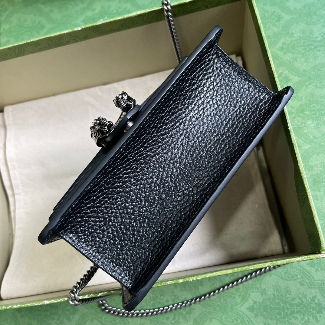 原厂皮 GUCCI 古驰 Dionysus  斜挎包 单肩包 手提包 旅行包 小号 女款 黑色 酒神 752029-CAOGN -1155