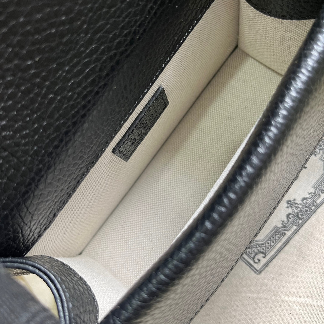 原厂皮 GUCCI 古驰 Dionysus  斜挎包 单肩包 手提包 旅行包 小号 女款 黑色 酒神 752029-CAOGN -1155