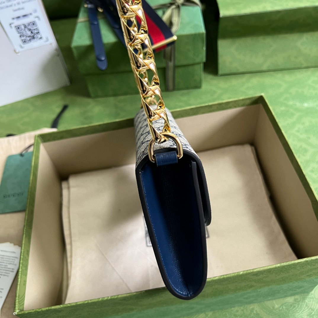 原厂皮 GUCCI 古驰 Horsebit 1955系列 斜挎包 单肩包 手提包 旅行包 马鞍包 蓝色 724713