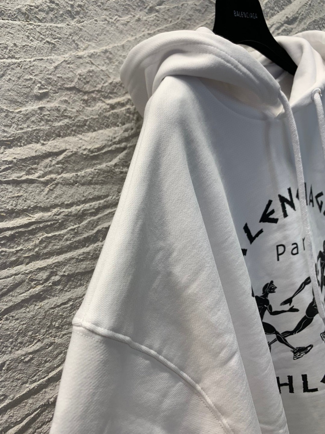 Balenciaga SS21 马拉松运动员 印花 白色 连帽卫衣 套头卫衣 长袖 秋冬 男女同款 641529TJVI71070