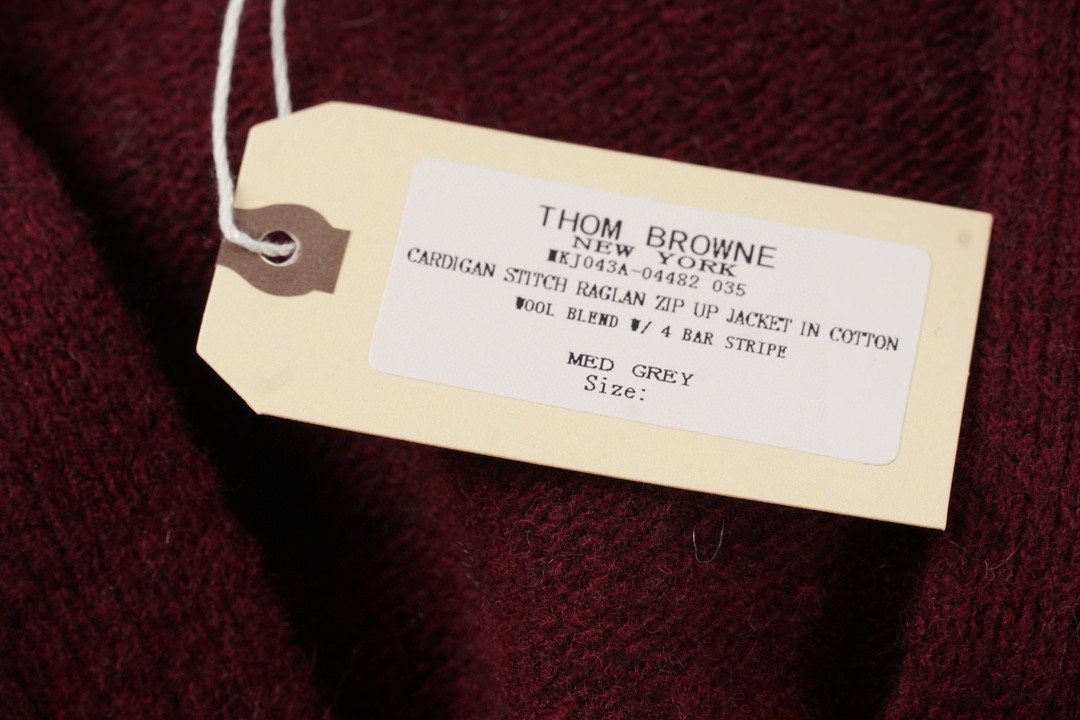 Thom Browne 21FW 四条纹单排扣羊毛衫 酒红色 针织衫 开衫 毛衣 外套 长袖 男女同款 