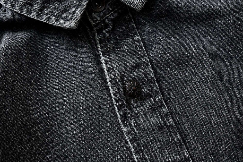 MADNESS 22FW  牛仔衬衣 黑色 日系 外套长袖 秋冬季 休闲 男女同款