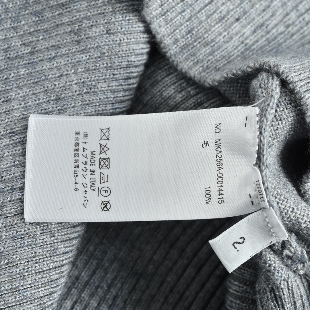 Thom Browne 经典四杠圆领羊毛衫 灰色 套头 毛衣 长袖 秋冬款 男女同款 