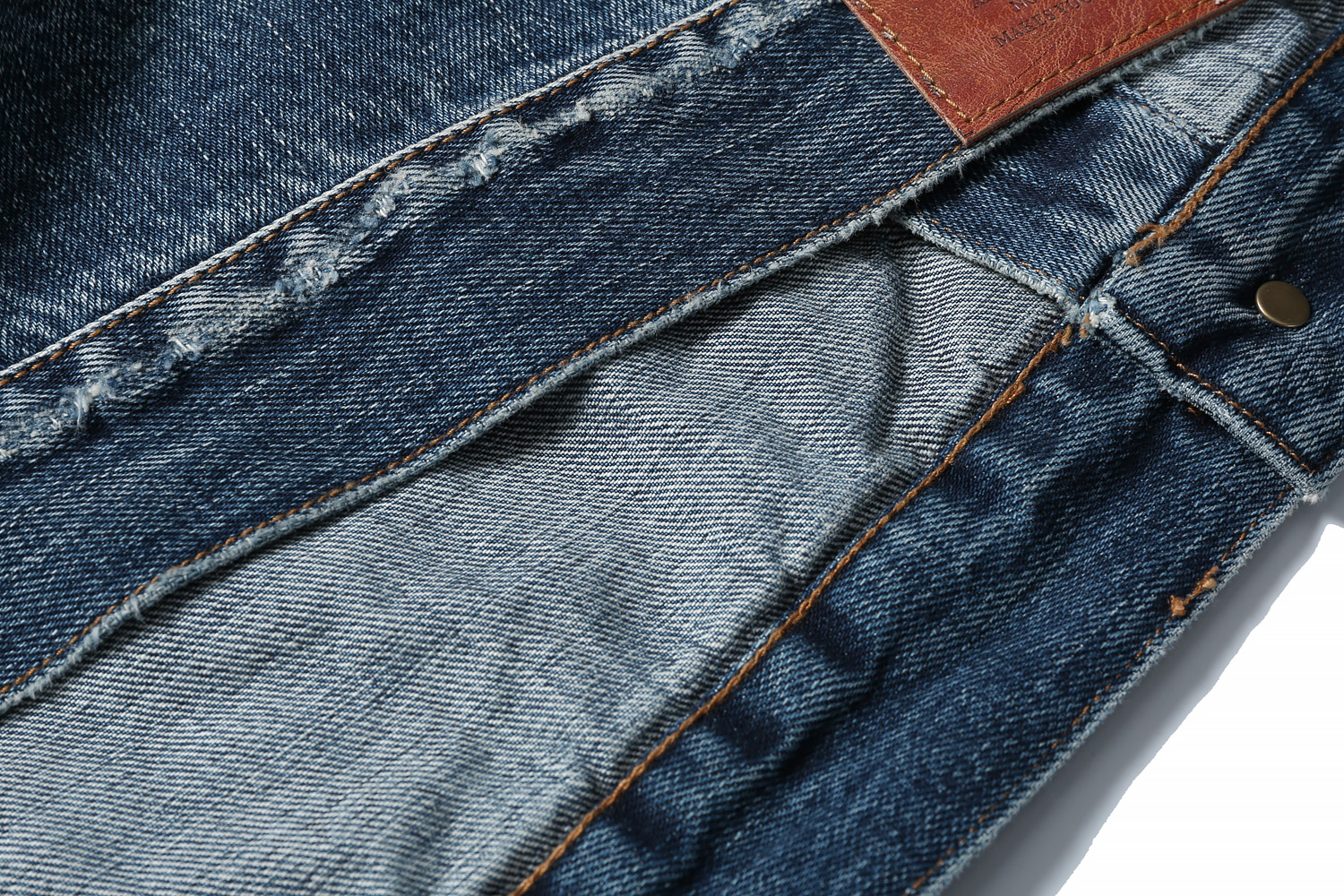 MADNESS 21AW JACKET 牛仔外套 蓝色 领口破坏水洗 日系 外套长袖 秋冬季 休闲 男女同款