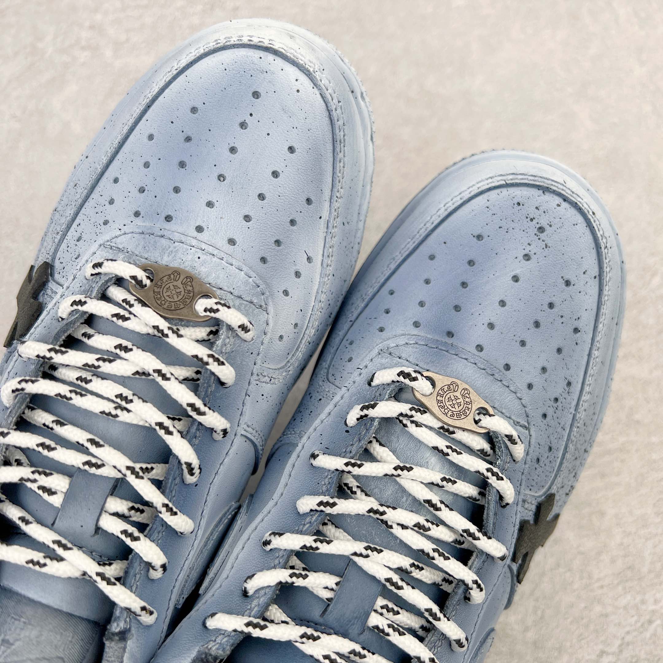 高级客制 Air Force 1'07 Low"White Blue  Chrome Hearts  旧泼墨克罗心  低筒  空军一号 休闲鞋 板鞋 男鞋 