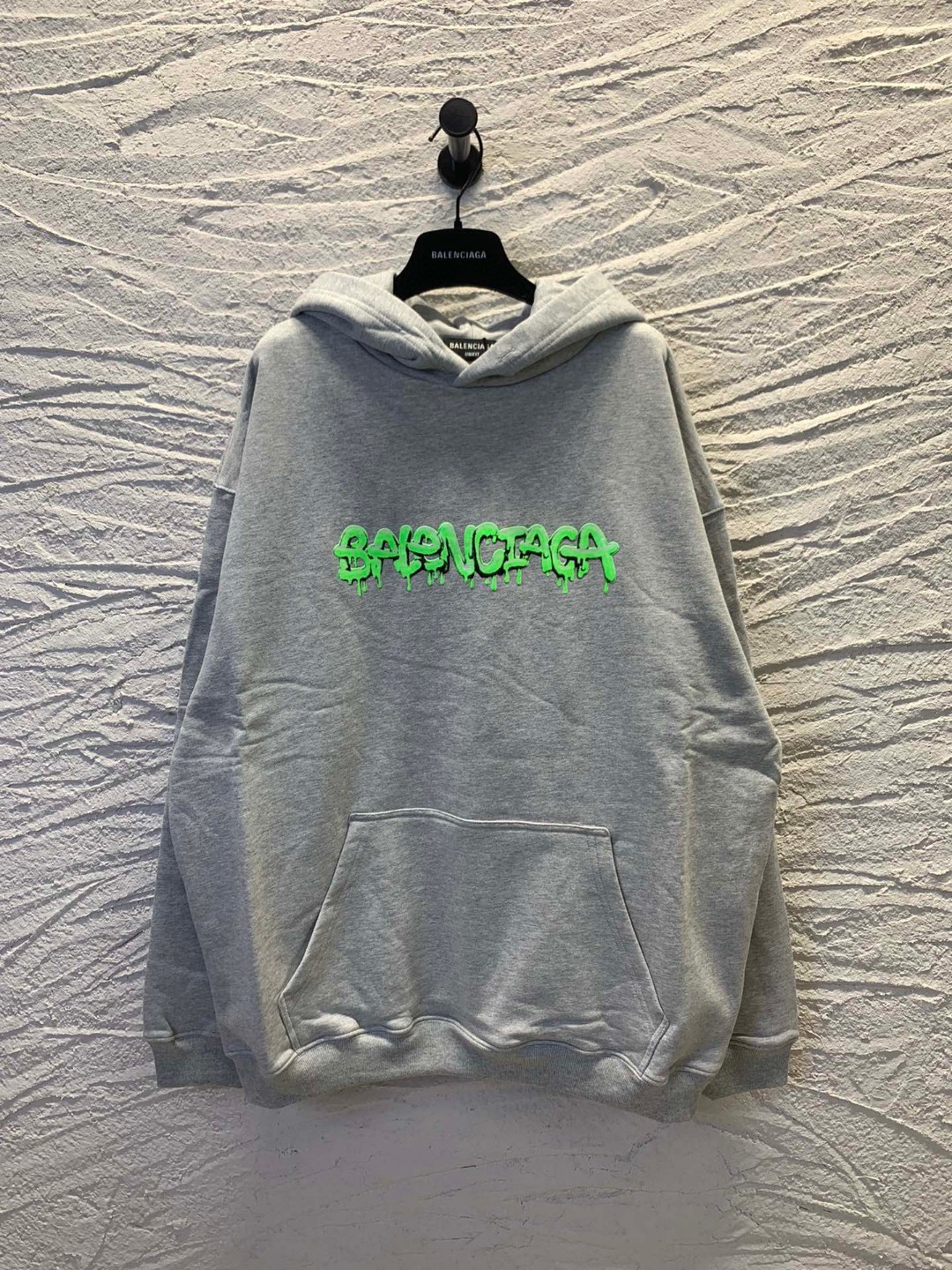 Balenciaga SS22 字母Logo 图案印花 灰色 连帽卫衣 套头卫衣 长袖 秋冬 男女同款 