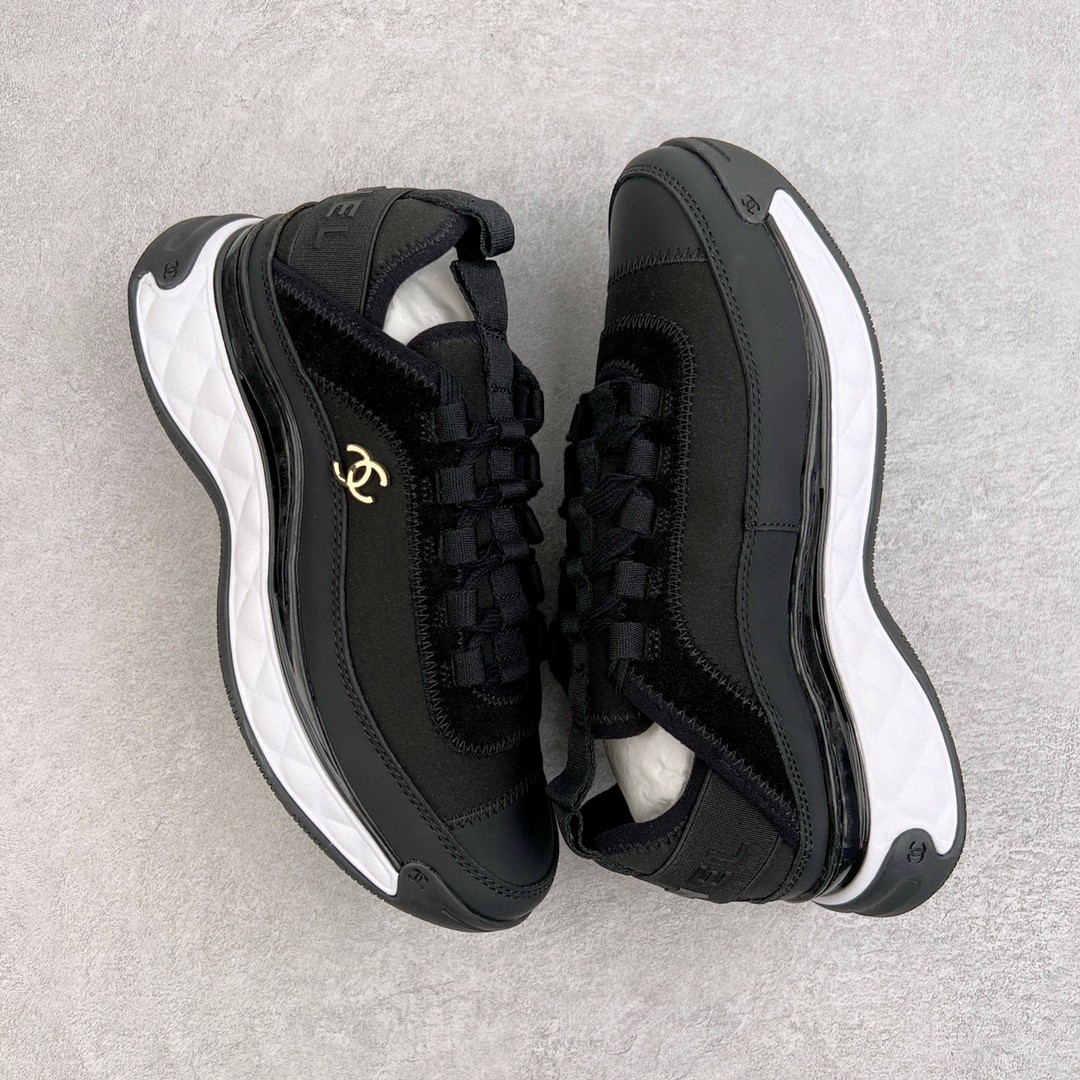 CHANEL 香奈儿 黑色 金扣 小牛皮 低筒 运动鞋 休闲鞋 跑步鞋 女鞋 G35617 Y53646 94305金扣