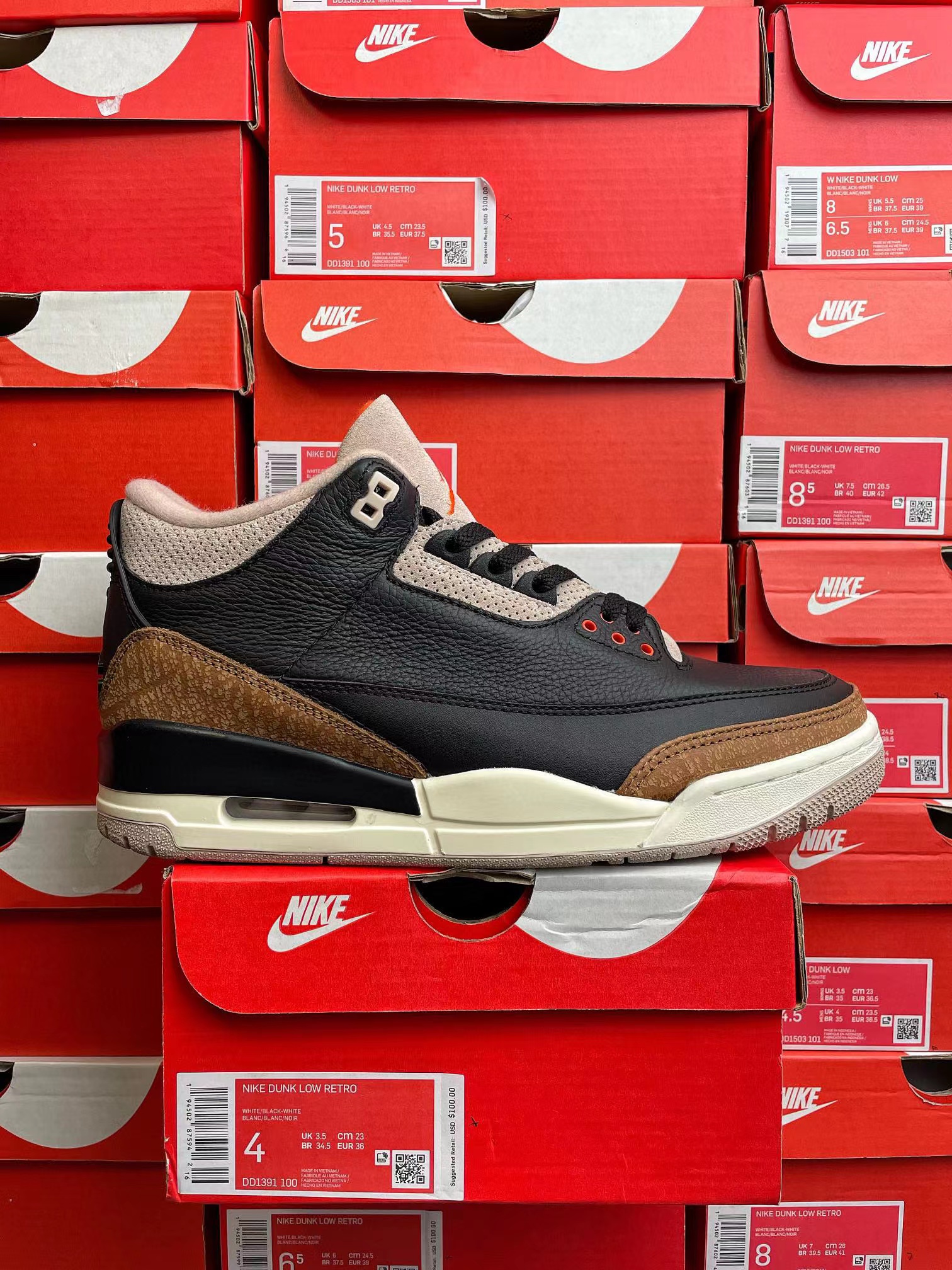 Air Jordan 3 Retro Desert Elephant  AJ3 黑棕 大象 低筒 休闲鞋 篮球鞋 板鞋 男鞋 CT8532-008