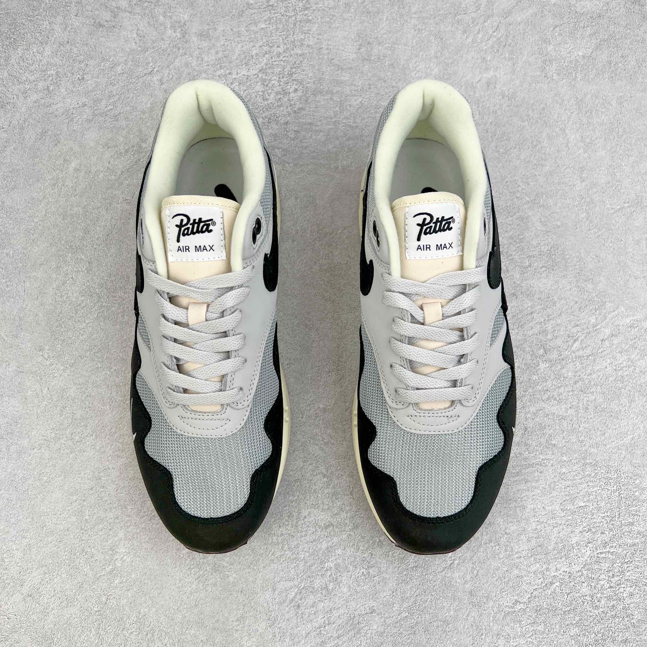 Patta Air Max 1 黑灰色 波浪纹 低筒 减震运动鞋 休闲鞋 板鞋 男鞋 女鞋 